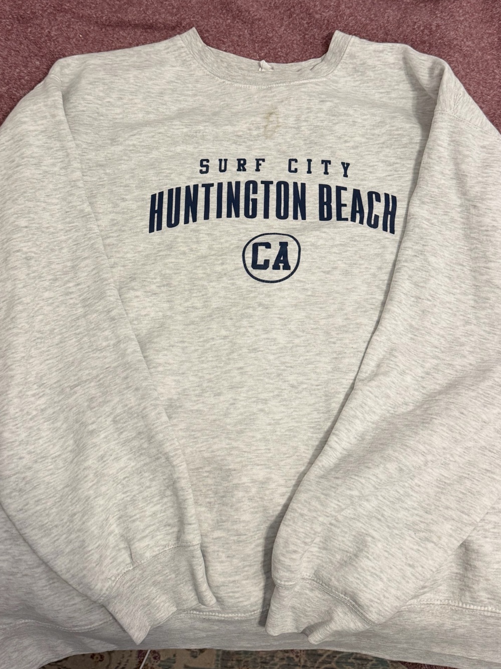 Huntington Beach Surf City Heather Gray Crewneck Sweatshirt